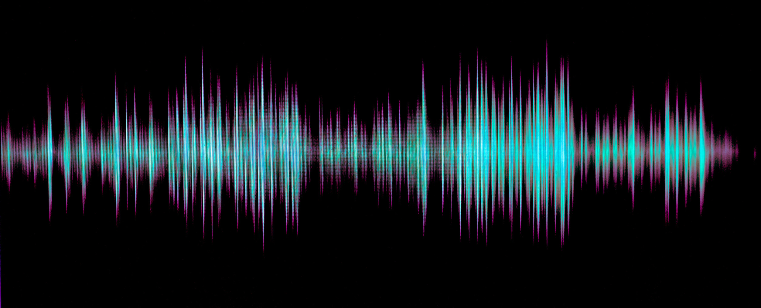 Light blue frequency waves on a black background